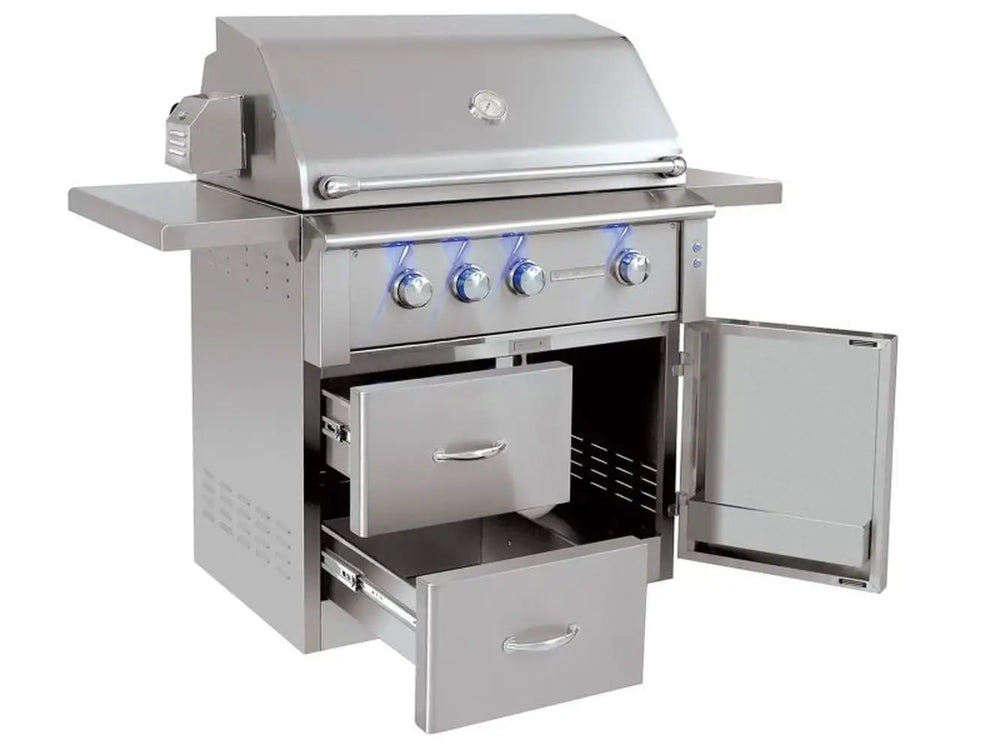 American Made Grills Alturi 36" Freestanding Grill Shelves Open