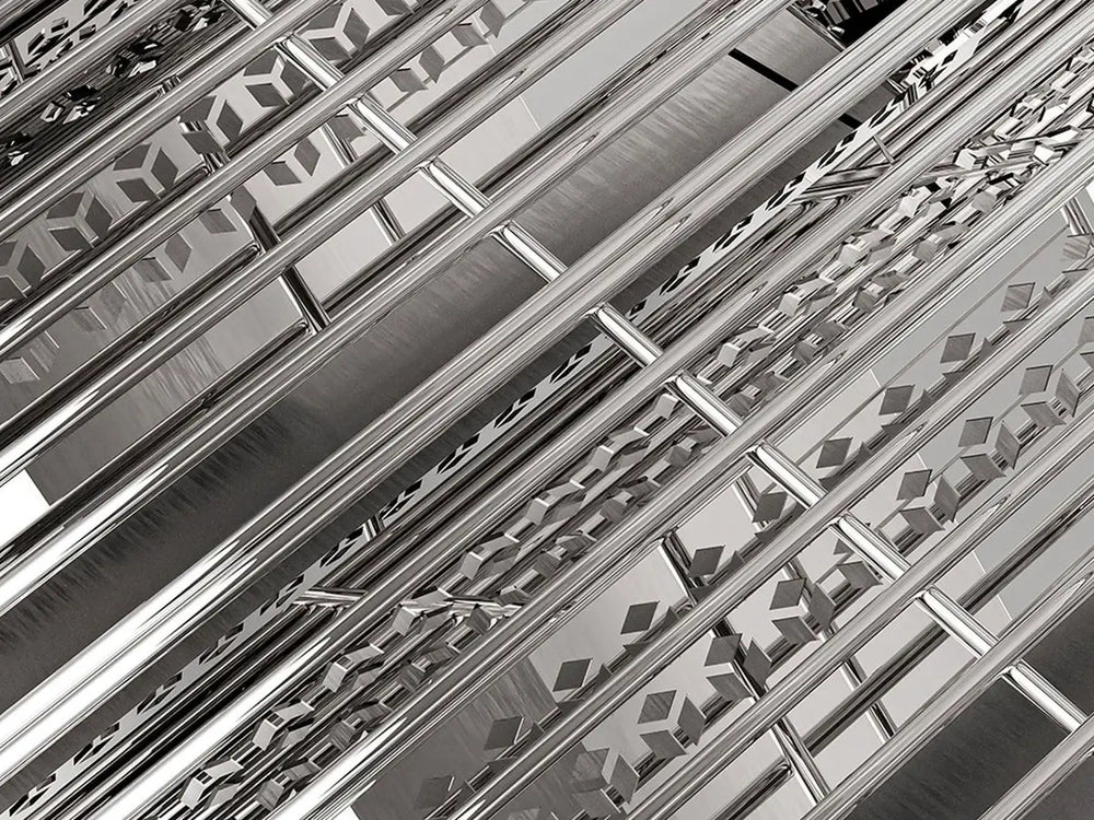 Durable stainless steel grill grates with diamond-pattern heat retention design