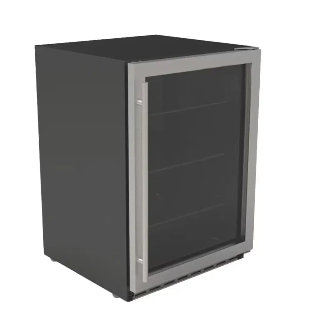 Summerset 24" Outdoor Refrigerator RFR-24G built-in with glass door for beverages.