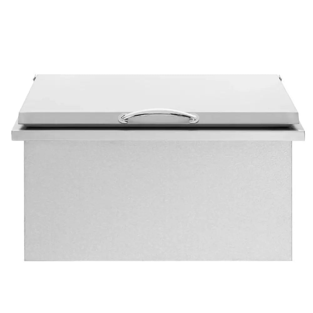 Front view of Summerset IC-28 28" built-in cooler, stainless steel construction, with closed lid.