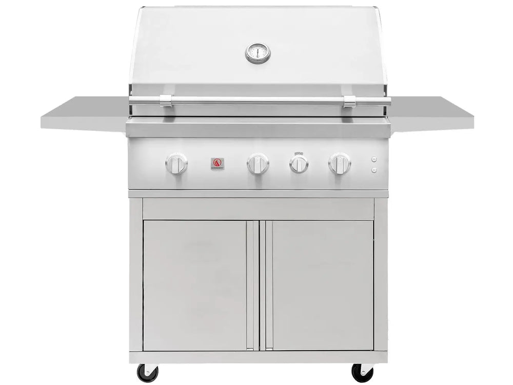 Summerset Quest 36” Built-In Grill Closed Lid in a Cart Front View