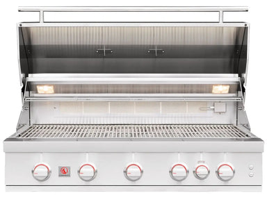 Summerset Sizzler Pro 40” Grill – 5 Burners & Infrared Open Lid Front View