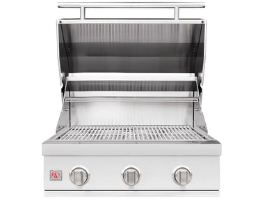 Summerset Sizzler 25" Built-In Gas Grill – 443 SS Open Lid Front View