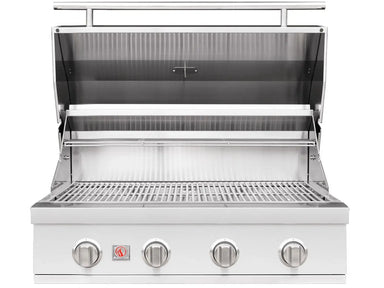Summerset Sizzler 32" Built‑In Gas Grill – 443 SS Open Lid Front View