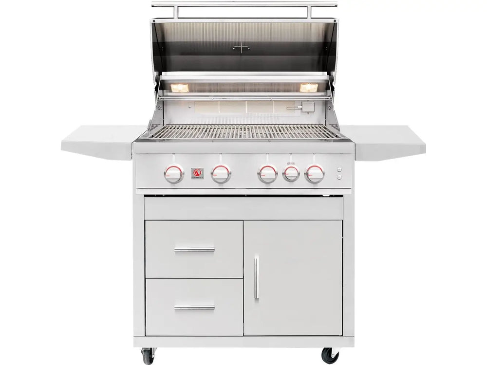 Summerset Sizzler Pro 32" Built‑In Grill with Infrared in a Deluxe Cart