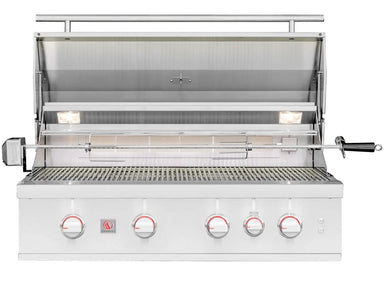 Summerset TRL Pro 40” Grill – 80,000 BTUs & Rotisserie Open Lid Front View