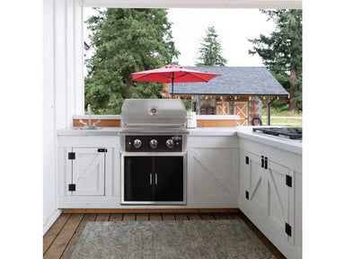 Wildfire 30-Inch built-in gas grill installed in an outdoor kitchen setup