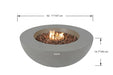 Product dimension diagram for the Elementi Lunar Bowl showing a 107cm (42 inch) diameter and 40cm (15 inch) height.
