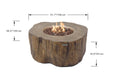 Dimensions for Elementi Manchester OFG145RW Fire Table 42" Red Wood showing 42 inch diameter and 17 inch height.