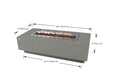 Dimensional drawing of Elementi Granville OFG121LG Fire Table showing 59.8 inch length and 17 inch height.