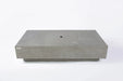Elementi Plus Monte Carlo light gray fire table with burner cover lid closed.