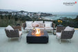 Elementi Plus OFG411SL Roraima slate black gas fire table on a luxury balcony.