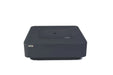 Elementi Plus Bergamo dark gray fire table with burner cover lid installed on white background.