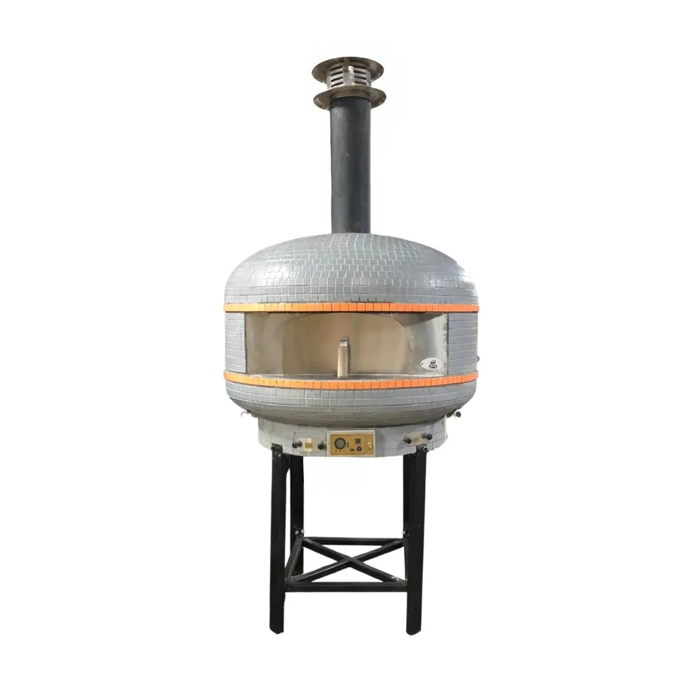 WPPO Lava 40 digital wood-fired pizza oven with a built-in digital temperature display and stainless steel door.
