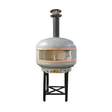 WPPO Lava 40 digital wood-fired pizza oven with a built-in digital temperature display and stainless steel door.