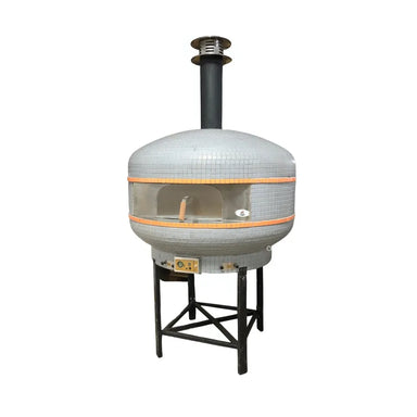 WPPO Lava 48 digital wood-fired pizza oven featuring a black finish and built-in digital temperature display.