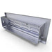 Angled view of Sunstone BA-SWVENT 304 stainless steel flush vented panel door insert for outdoor kitchen island ventilation.