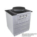 Sunstone SAC30KBDC 30" kamado base cabinet shown with Sunstone 24" power burner and griddle installed for outdoor cooking station.