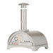 WPPO Karma 25 304 stainless steel wood-fired pizza oven with chimney and built-in thermometer.