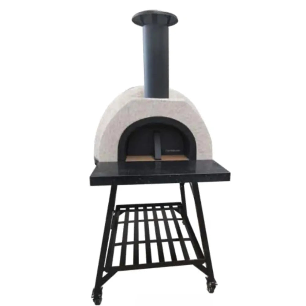 WPPO Karma 32 stainless steel stand cart with locking caster wheels and bottom storage shelf.