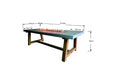 Dimensions for Elementi OFG201 Sonoma Dining Fire Table 45k BTU showing 42.1 inch width and 28 inch height.