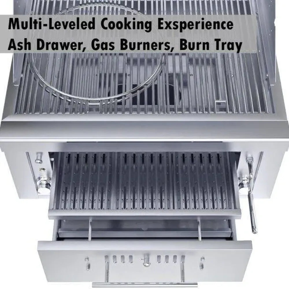 Sunstone SUNCHZ30 multi-level cooking system with ash drawer and gas burners