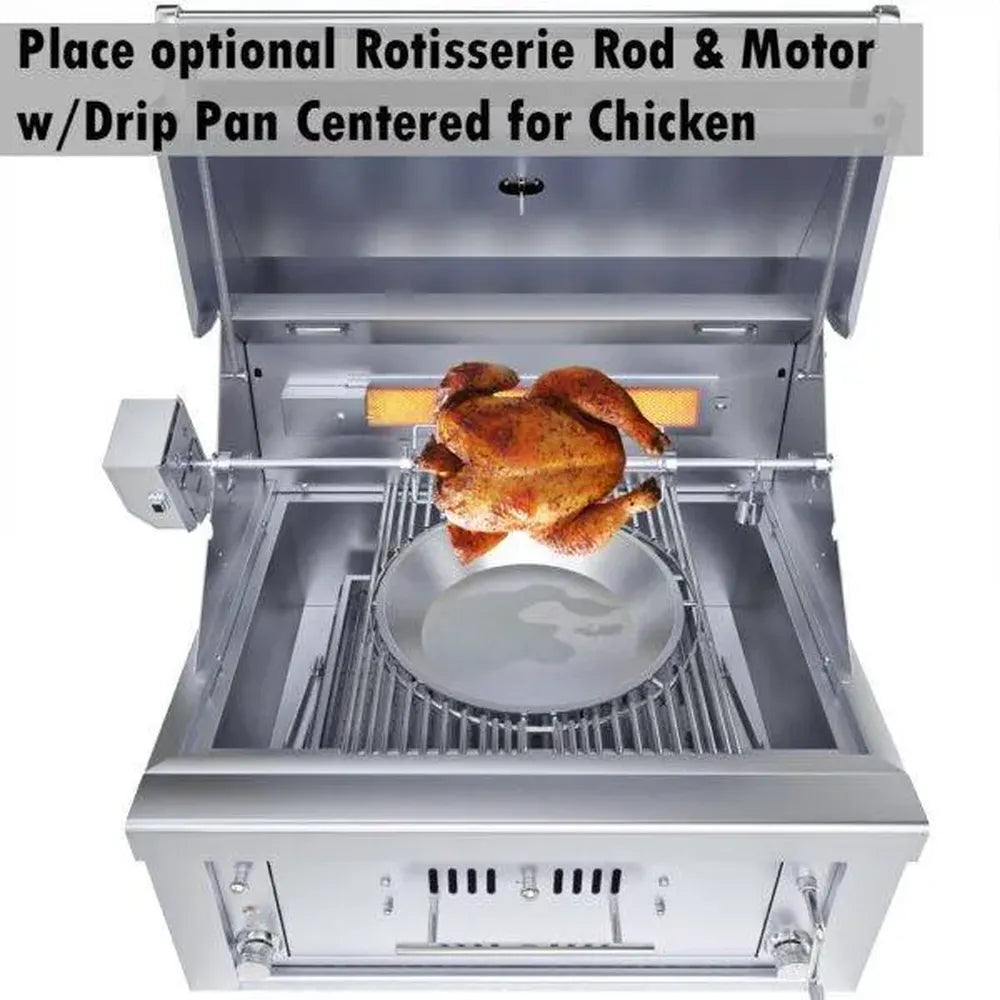 Sunstone SUNCHZ30 hybrid charcoal grill with infrared rotisserie burner and motor kit