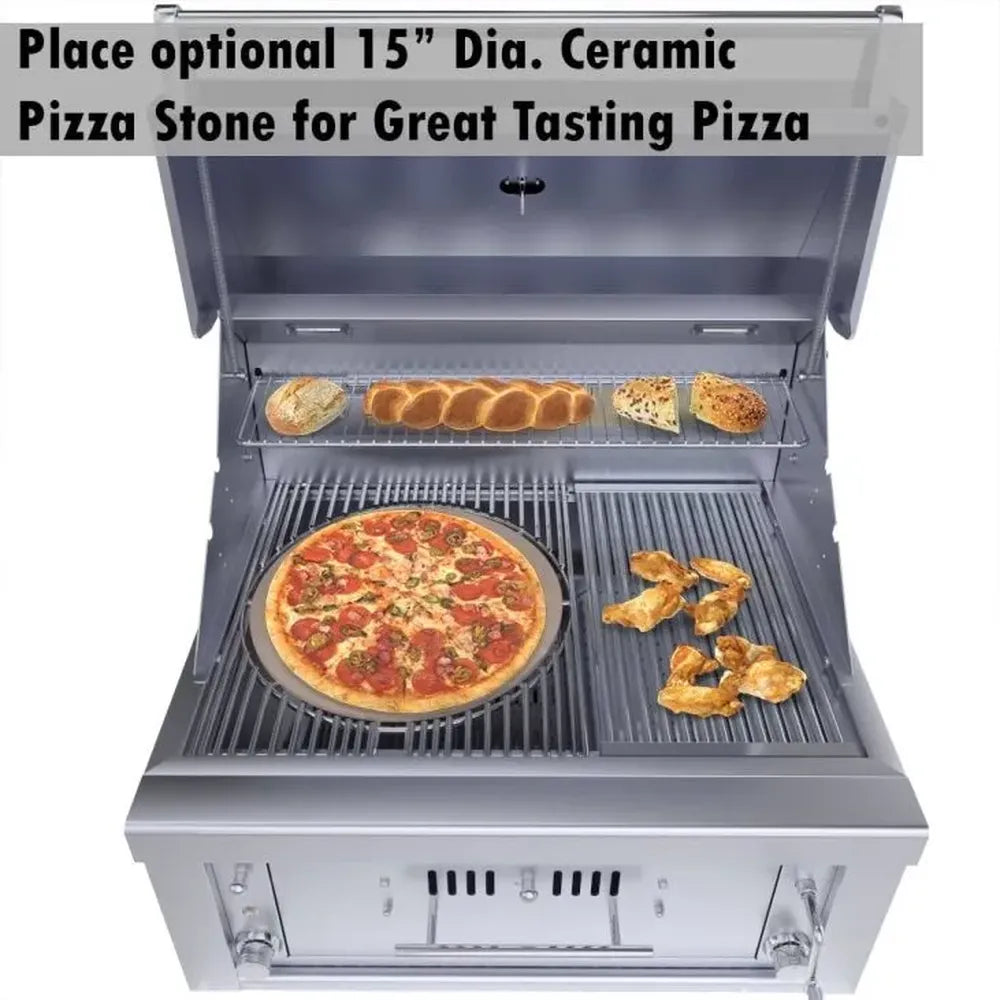 Sunstone SUNCHZ30 grill with 15-inch ceramic pizza stone insert for wood-fired cooking