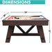 Dimensions of Freetime Fun Baddah Bing Bumper Pool table: 54 inches long, 39 inches wide, and 31 inches high.