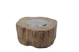 Elementi Manchester OFG145RW Fire Table 42" Red Wood with its matching rustic wood-style tank cover box.