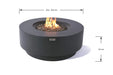 Elementi Plus Nimes OFG414DG fire table dimensions showing 104 cm diameter and 43 cm height.