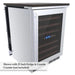 Sunstone SCC25SPE 25" back appliance panel shown with 25-inch outdoor fridge and granite countertop (not included).