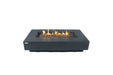 Elementi Plus Positano OFG415DG dark gray fire table with rectangular burner.