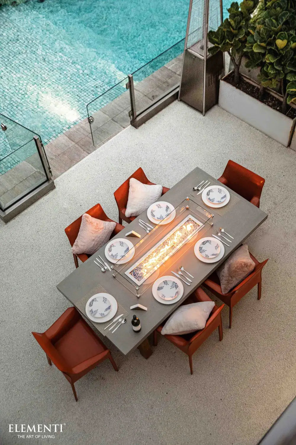 Elementi OFG201 Sonoma Dining Fire Table, 45k BTU