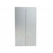 Front view of the Sunstone SWC24FDD 24-inch full height double door stainless steel wall cabinet with vertical bar handles.