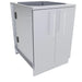 Sunstone SBC24FDD 24-inch stainless steel outdoor kitchen base cabinet with double doors and pro-style handles in a 3/4 perspective view.