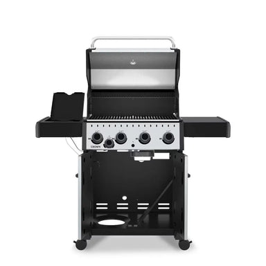 Broil King Crown S 440 grill with side burner, lid open