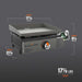 Product dimension diagram of the Blackstone 17-inch propane tabletop griddle, highlighting width, depth, height, and weight for compact portability.