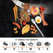 Blackstone 17-inch griddle cooking capacity infographic showing it fits 24 bacon slices, 17 eggs, or 45 hot dogs