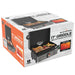 Retail packaging of Blackstone 17-inch tabletop griddle with hood, showing cooking surface and features