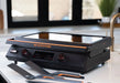 Blackstone E-Series 22-Inch Electric Tabletop Griddle with sleek black design and digital control knobs on kitchen countertop