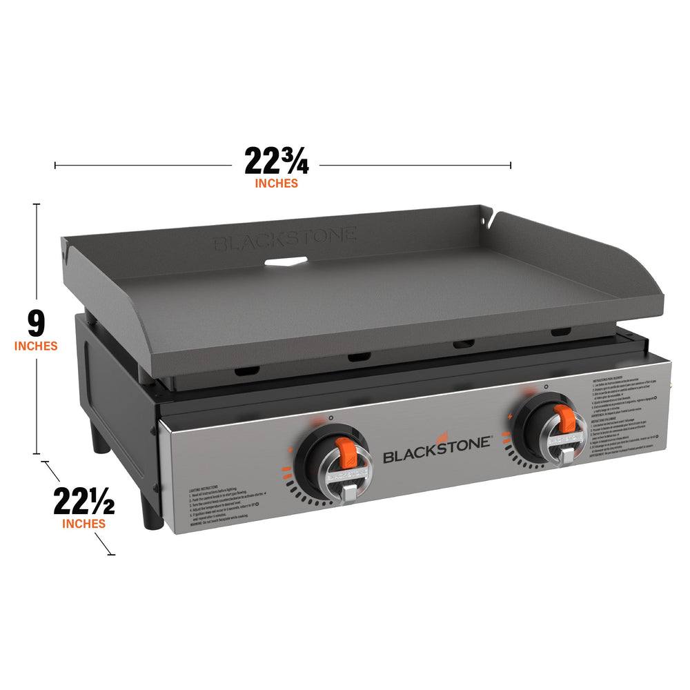 Blackstone 22-Inch Portable Stainless Steel Griddle Dimensions – 22.75” x 22.5” x 9”