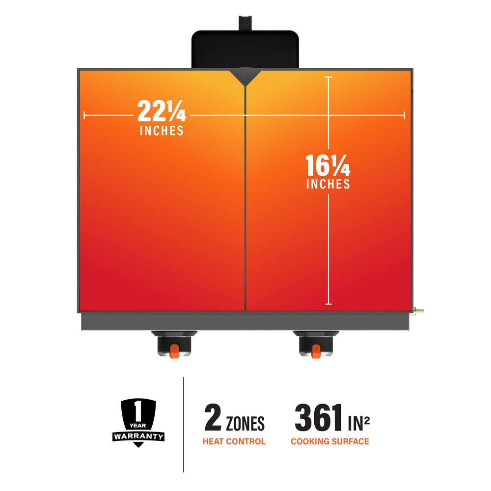 Blackstone 22-Inch Griddle Cooking Surface with 2 Heat Zones and 361 Square Inches for Outdoor Cooking