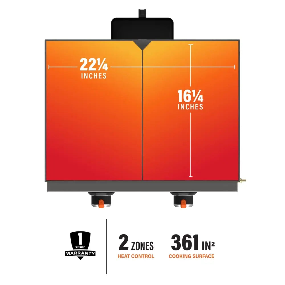 Blackstone 22-Inch Griddle Cooking Surface with 2 Heat Zones and 361 Square Inches for Outdoor Cooking