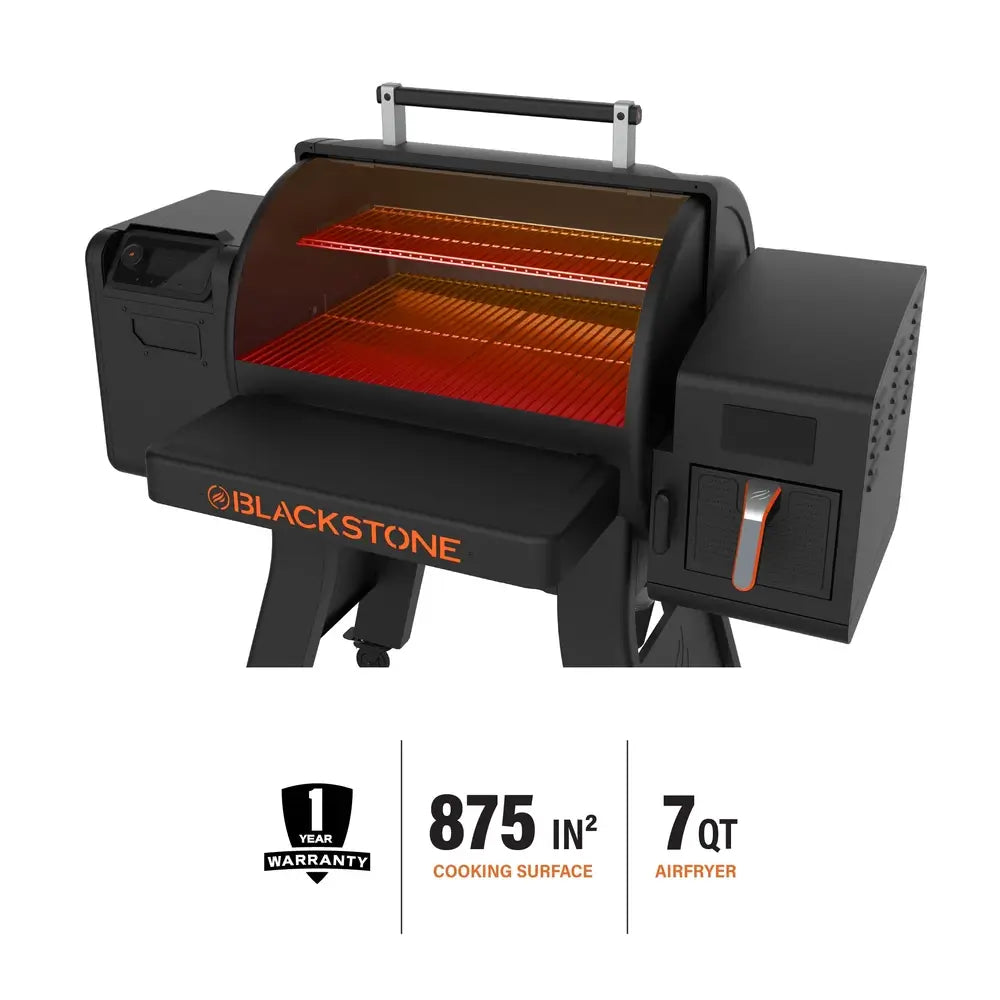 Air fryer drawers open on Blackstone 2258 combo showing dual-zone cooking capability