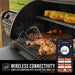 Blackstone Smoker Air Fryer Combo open view highlighting dual cooking zones and air fryer basket system