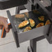 Blackstone 2258 Smoker Air Fryer Combo with all compartments open for smoking, air frying, and searing versatility