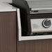 Corner installation view of Blackstone Drop-In Griddle showing flush mount within custom outdoor kitchen cabinetry