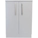 Front-facing view of Sunstone 24-inch double door base cabinet featuring weather-resistant 304 stainless steel finish and sleek vertical pull handles.