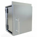 Angled view of Sunstone SWC18CSDR 18-inch stainless steel upper wall cabinet with right swing door and modern handle